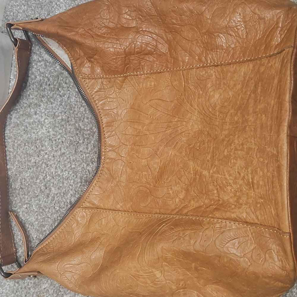 American leather company, western floral, satchel purse, shoulder length - Picture 4 of 10